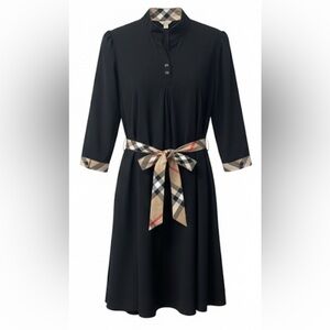 Burdully Britt Fit/Flare Shirt Dress/Tunic black plaid details, Size L